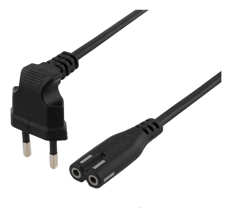 Bild 2 för Deltaco DEL-109BF - power cable - Europlug to power IEC 60320 C7 - 3 m