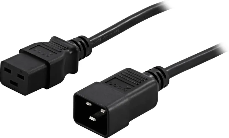 Bild 1 för Deltaco Del-112pa 3m C19 Coupler C20 Coupler Svart