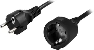 Produktfoto för DELTACO DEL-112T - Förlängningskabel för ström - power CEE 7/7 till CEE 7/4 - 5 m - rak kontakt - svart