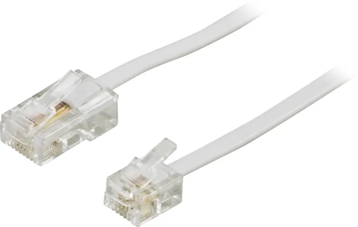 Alternativ bild 0 för Deltaco DEL-1703, 3 m, RJ-45, RJ-11, Vit, Hankontakt, Hankontakt