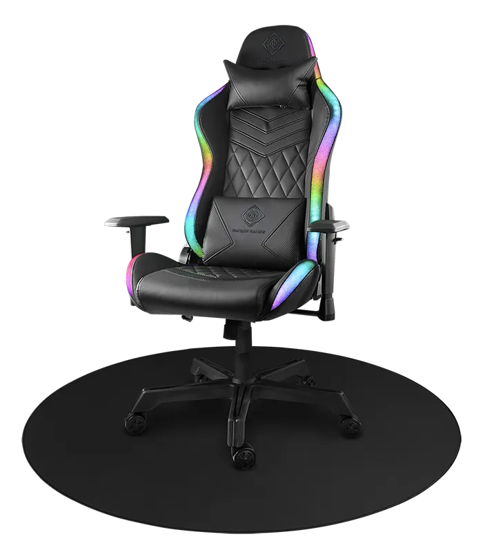 Bild 2 för DELTACO DFP410 - Stolmatta för gaming - rund - 110 cm - svart