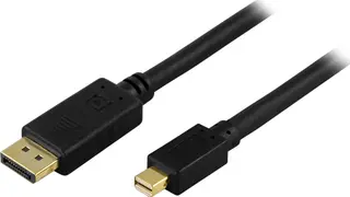 Produktfoto för Deltaco Displayport-kabel 3m Mini Displayport Hane Displayport Hane