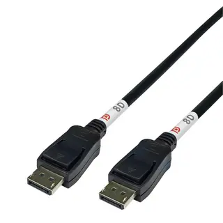Produktfoto för Deltaco DisplayPort kabel, DP 2.1, 8K DP80, 0,5m - Svart