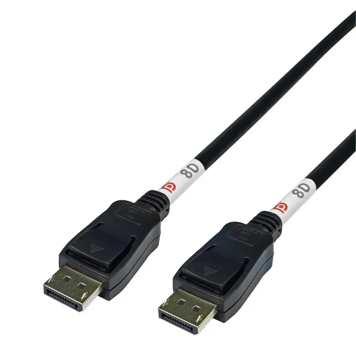 Alternativ bild 0 för Deltaco DisplayPort kabel, DP 2.1, 8K DP80, 0,5m - Svart