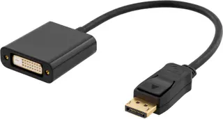 Produktfoto för DELTACO DisplayPort till DVI-D Dual Link adapter, 20 pin ha till 24+1 pin ho