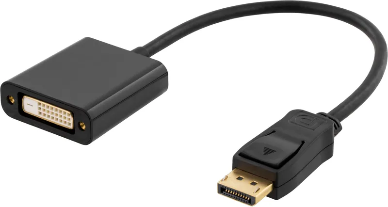 Bild 1 för DELTACO DisplayPort till DVI-D Dual Link adapter, 20 pin ha till 24+1 pin ho