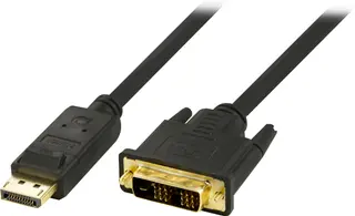 Produktfoto för DELTACO DisplayPort till DVI-D Single Link monitorkabel, 20-pin ha - 18+1-pin ha