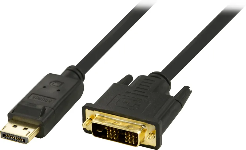 Bild 1 för DELTACO DisplayPort till DVI-D Single Link monitorkabel, 20-pin ha - 18+1-pin ha