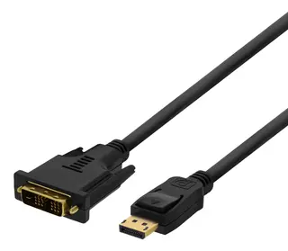 Produktfoto för Deltaco DisplayPort till DVI-kabel 3m - Svart