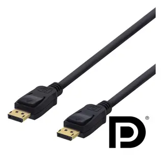 Produktfoto för DELTACO DP-1010D - DisplayPort-kabel - DisplayPort (hane) till DisplayPort (hane) - DisplayPort 1.2 - 1 m - stöd för 4K - svart