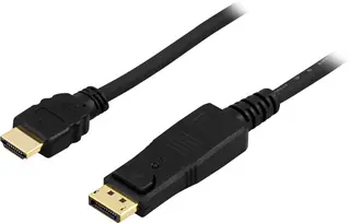 Produktfoto för DELTACO DP-3010 - Adapterkabel - DisplayPort han til HDMI han - 1 m - sort