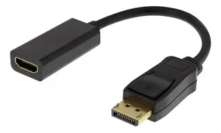 Produktfoto för DELTACO DP-HDMI43 - Videokort - DisplayPort hane till HDMI hona - 20 cm - svart - stöd för 4K