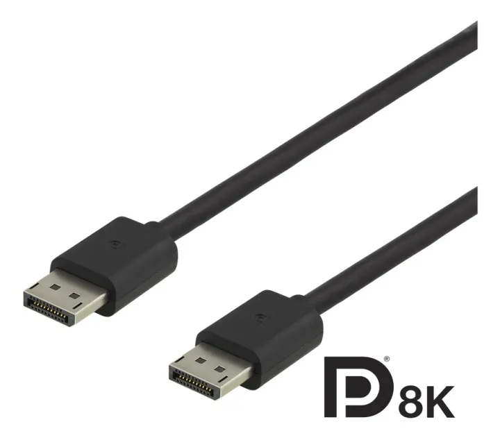 Alternativ bild 0 för DELTACO DP8K-1015 - DisplayPort-kabel - DisplayPort (hane) till DisplayPort (hane) - DisplayPort 1.4 - 1.5 m - stöd för 8K - svart