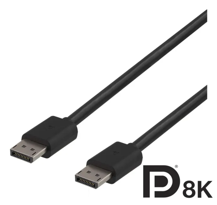 Alternativ bild 0 för DELTACO DP8K-1020 - DisplayPort-kabel - DisplayPort (hane) till DisplayPort (hane) - DisplayPort 1.4 - 2 m - svart