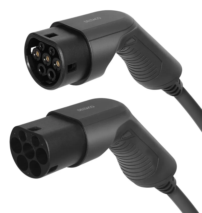 Alternativ bild 0 för Deltaco e-Charge Laddkabel e-Charge 11 kW Typ2 till Typ2, 16A, 7m 11 k