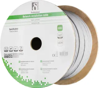 Produktfoto för Deltaco FTP Cat7 installationskabel / 305m - Grå