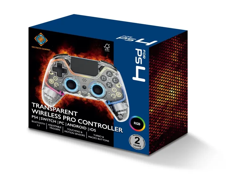 Alternativ bild 0 för Deltaco GAM-169-T - Transparent - Controller - Sony PlayStation 4
