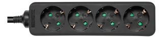 Produktfoto för DELTACO GT-0422 - Effektband - AC 250 V - 3680 Watt - ingång: CEE 7/7 - utgångskontakter: 4 (4 st. CEE 7/3) - 5 m sladd - svart