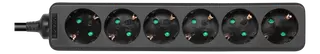Produktfoto för DELTACO GT-0623 - Effektband - AC 250 V - 3680 Watt - ingång: power CEE 7/7 - utgångskontakter: 6 (6 x ström CEE 7/3) - 10 m sladd - svart