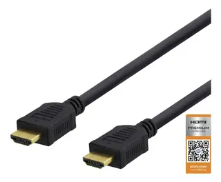 Produktfoto för DELTACO HDMI-1005D - HDMI-kabel med Ethernet - HDMI hane till HDMI hane - 50 cm - svart - stöd för 4K