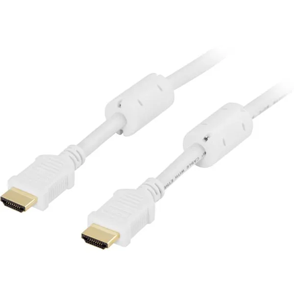 Alternativ bild 0 för DELTACO HDMI-1010A - HDMI-kabel med Ethernet - HDMI hane till HDMI hane - 1 m - vit