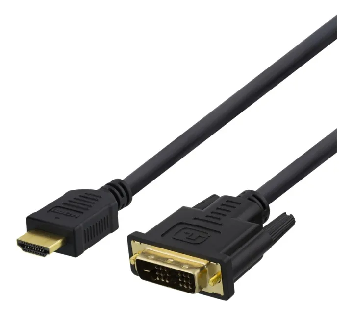 Alternativ bild 0 för DELTACO HDMI-112D - Adapterkabel - HDMI hane till DVI hane - 2 m - svart - stöd för 1080p