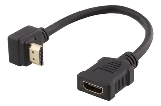 Produktfoto för DELTACO HDMI-21B - HDMI-adapter - HDMI hane vinklad till HDMI hona - 20 cm - svart