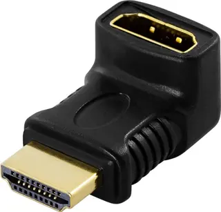 Produktfoto för DELTACO HDMI-adapter, 19-pin hane till hona, vinklad