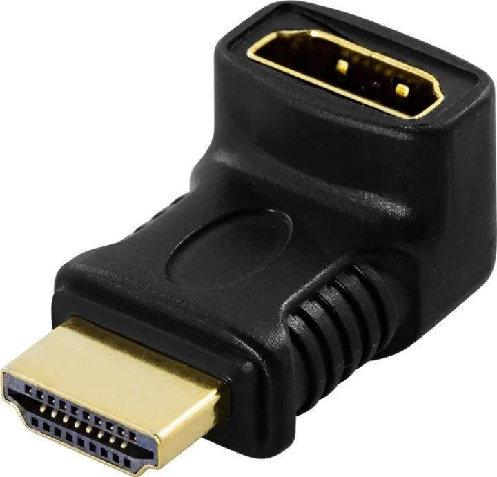 Alternativ bild 0 för DELTACO HDMI-adapter, 19-pin hane till hona, vinklad
