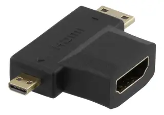 Produktfoto för DELTACO HDMI-adapter, HDMI ho till mini HDMI ha och micro HDMI ha