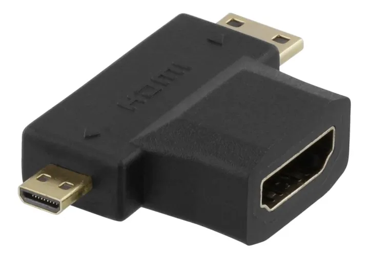 Alternativ bild 0 för DELTACO HDMI-adapter, HDMI ho till mini HDMI ha och micro HDMI ha