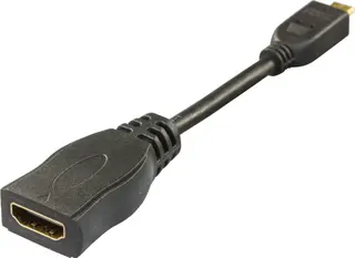 Produktfoto för Deltaco HDMI-adapter, Micro HDMI hane HDMI hona 0.1m - Svart