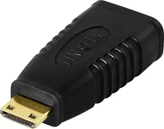 Produktfoto för DELTACO HDMI-adapter, mini hane till hona, svart