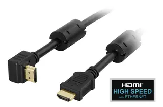 Produktfoto för DELTACO HDMI-kabel, vinklad, 1,5m, svart