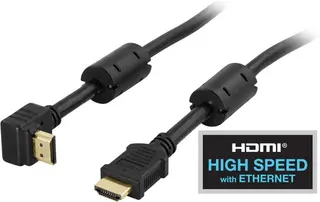 Produktfoto för DELTACO HDMI-kabel, vinklad, 1m, svart