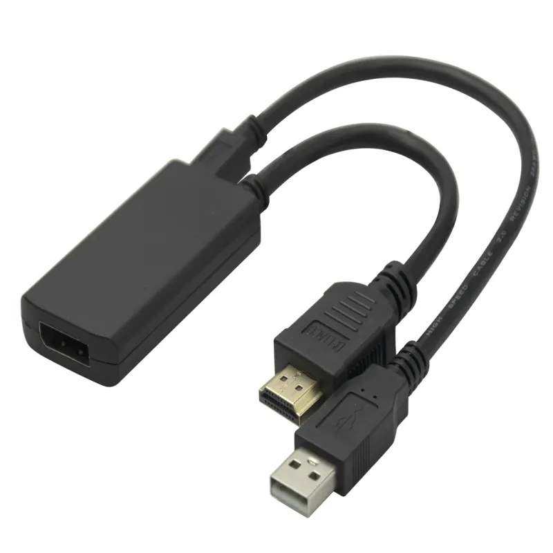 Alternativ bild 0 för Deltaco HDMI till DisplayPort/USB-A adapter, 4K/60Hz, 0,2m - Svart