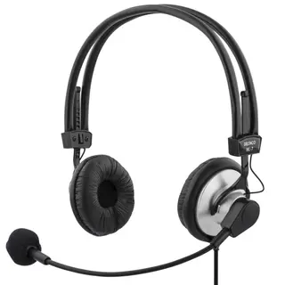 Produktfoto för DELTACO headset med mikrofon och volymkontroll 2m kabel