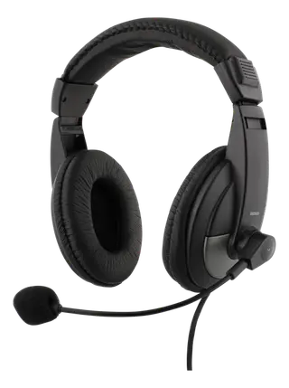 Produktfoto för Deltaco HL-50 - Headset - full size - wired - 3.5 mm jack - black