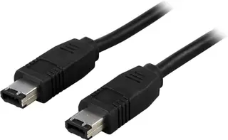 Produktfoto för Deltaco Ieee 1394-kabel 2m 6 Pin Firewire Hane 6 Pin Firewire Hane