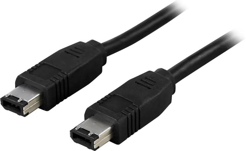Bild 1 för Deltaco Ieee 1394-kabel 2m 6 Pin Firewire Hane 6 Pin Firewire Hane