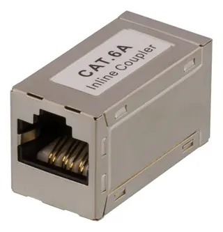 Produktfoto för DELTACO - Kopplingsdon för nätverk - RJ-45 (hona) till RJ-45 (hona) - FTP - CAT 6a - silver