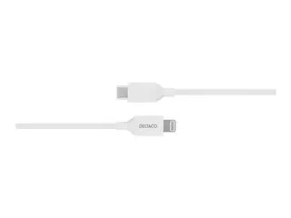 Produktfoto för Deltaco Laddningskabel USB-C till Lightning, 1 m, vit