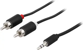 Produktfoto för DELTACO Ljudkabel 3,5mm ha - 2xRCA ha 10m, svart