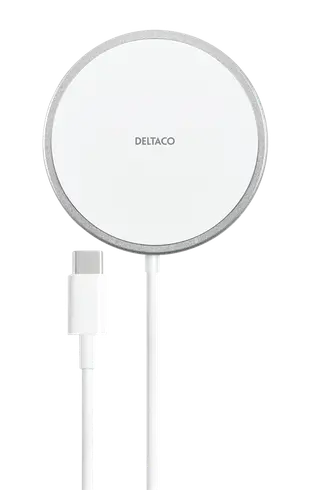 Produktfoto för Deltaco magnetic wireless charger 15 W USB-C wh