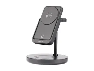 Produktfoto för Deltaco Magnetic wireless charger with detachable powerbank iPhones/Apple watch/earbuds black