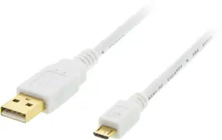 Produktfoto för DELTACO MICRO-105 - USB-kabel - mikro-USB typ B (hane) till USB (hane) - USB 2.0 - 1 m - vit