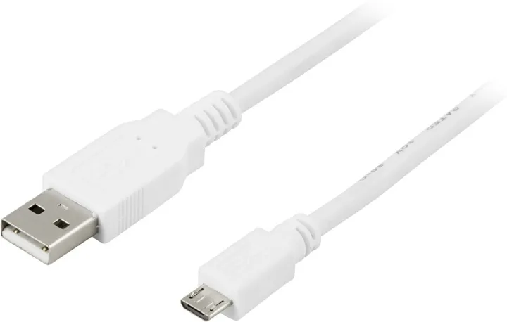 Alternativ bild 0 för DELTACO Micro USB kabel 1 m Vit
