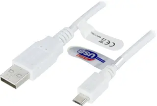 Produktfoto för DELTACO Micro USB kabel 3 m Vit