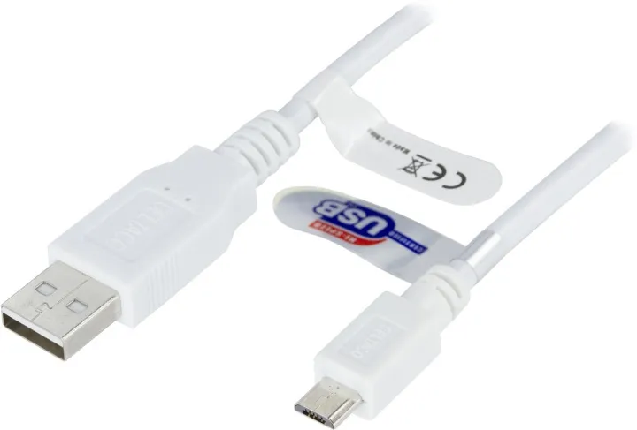 Alternativ bild 0 för DELTACO Micro USB kabel 3 m Vit