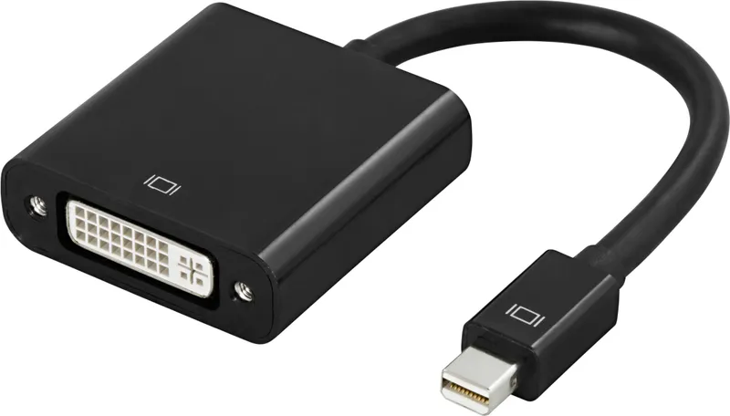 Bild 2 för Deltaco mini DisplayPort till DVI-D adapter, ha-ho, 0,1m, svart